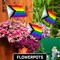 G128 24 Pack Handheld LGBT Progress Rainbow Pride Stick Flags | 12x18 In | Printed 150D Polyester, Country Flag, Solid Wooden Stick, Spear Gold Tip